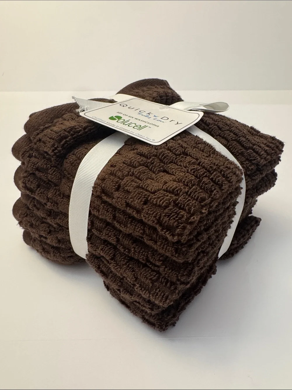 10pc TRULY LOU 100% Cotton Quick Dry Bath Towel Set - HOT FUDGE (Brown)